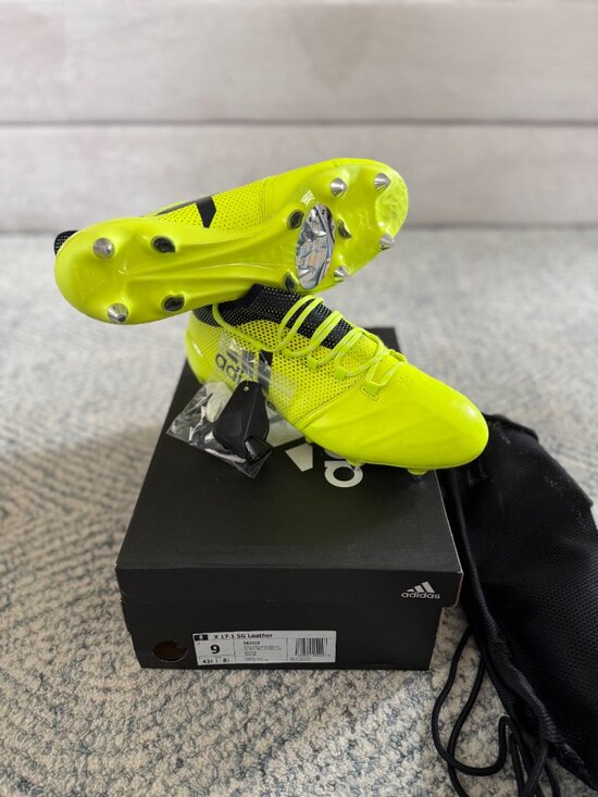 Adidas X 17.1 SG Leather Soccer Cleats Size 9 Yellow Pro Kangaroo Rare main image 4